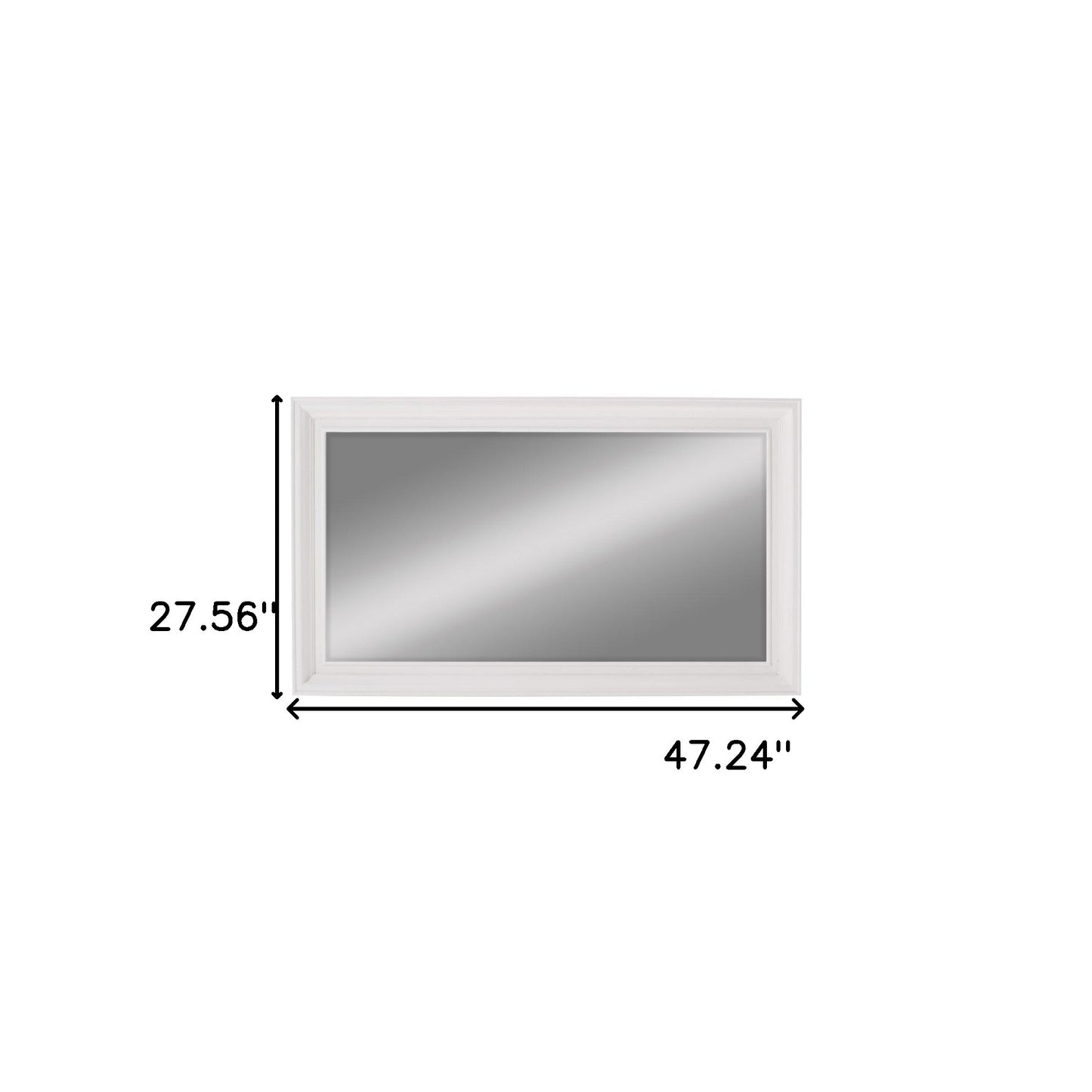 28" White Rectangle Wall Mounted Full Length Hanging Mirror