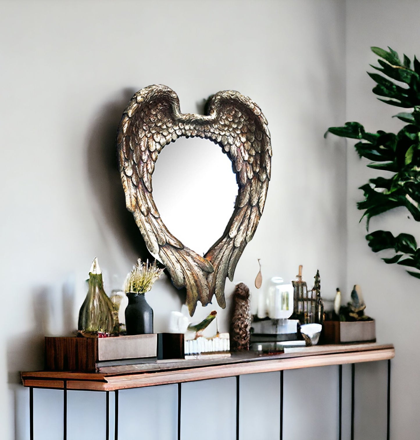 Gold Heart Framed Accent Mirror