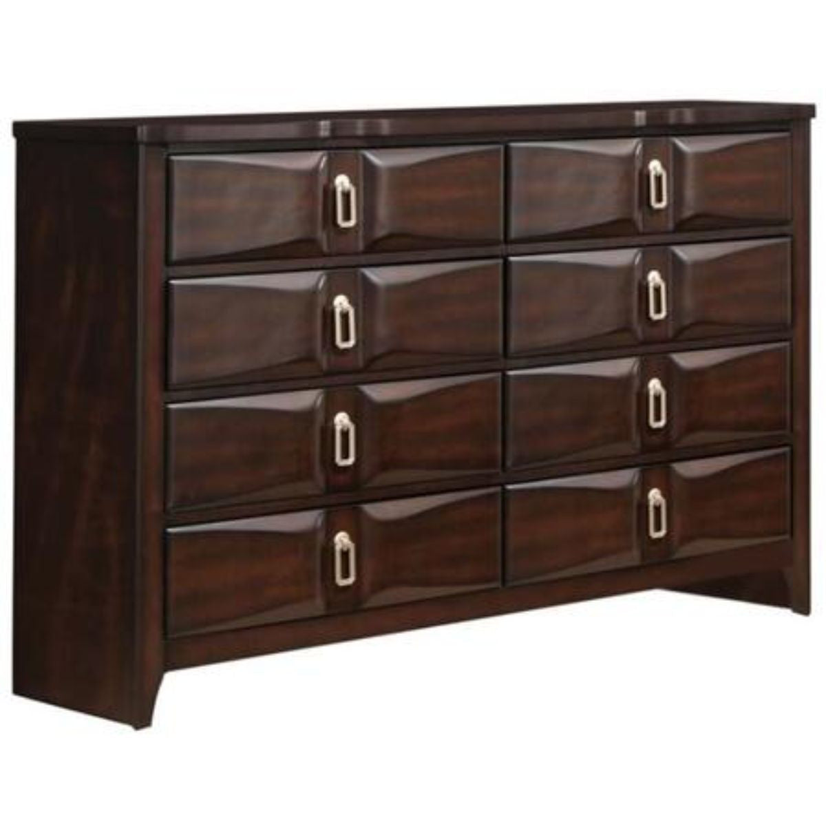 59" Espresso Eight Drawer Double Dresser