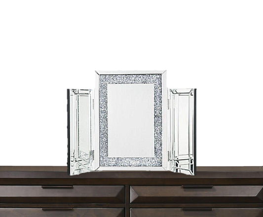 22" Mirrored & Faux Diamonds Accent Mirror