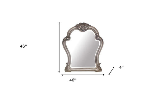 46" Vintage Bone White Irregular Dresser Mirror