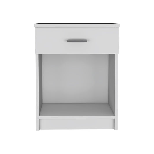 22" White One Drawer Nightstand