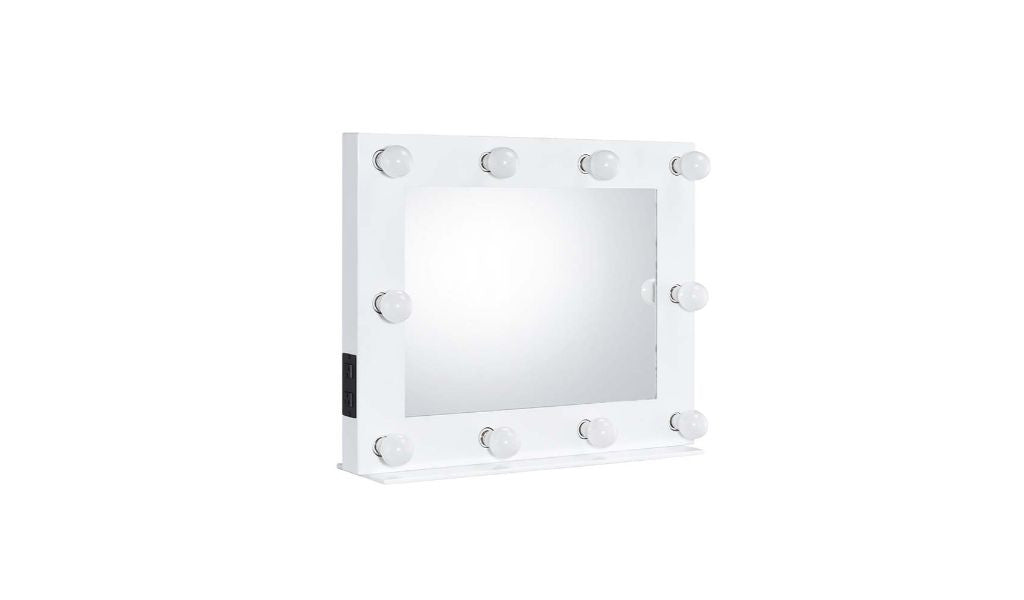 26" White Finish Accent Mirror