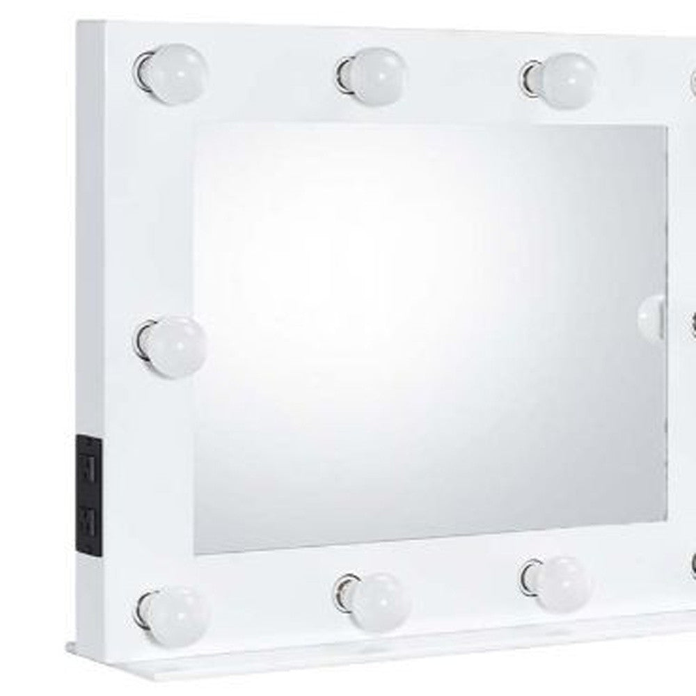 26" White Finish Accent Mirror