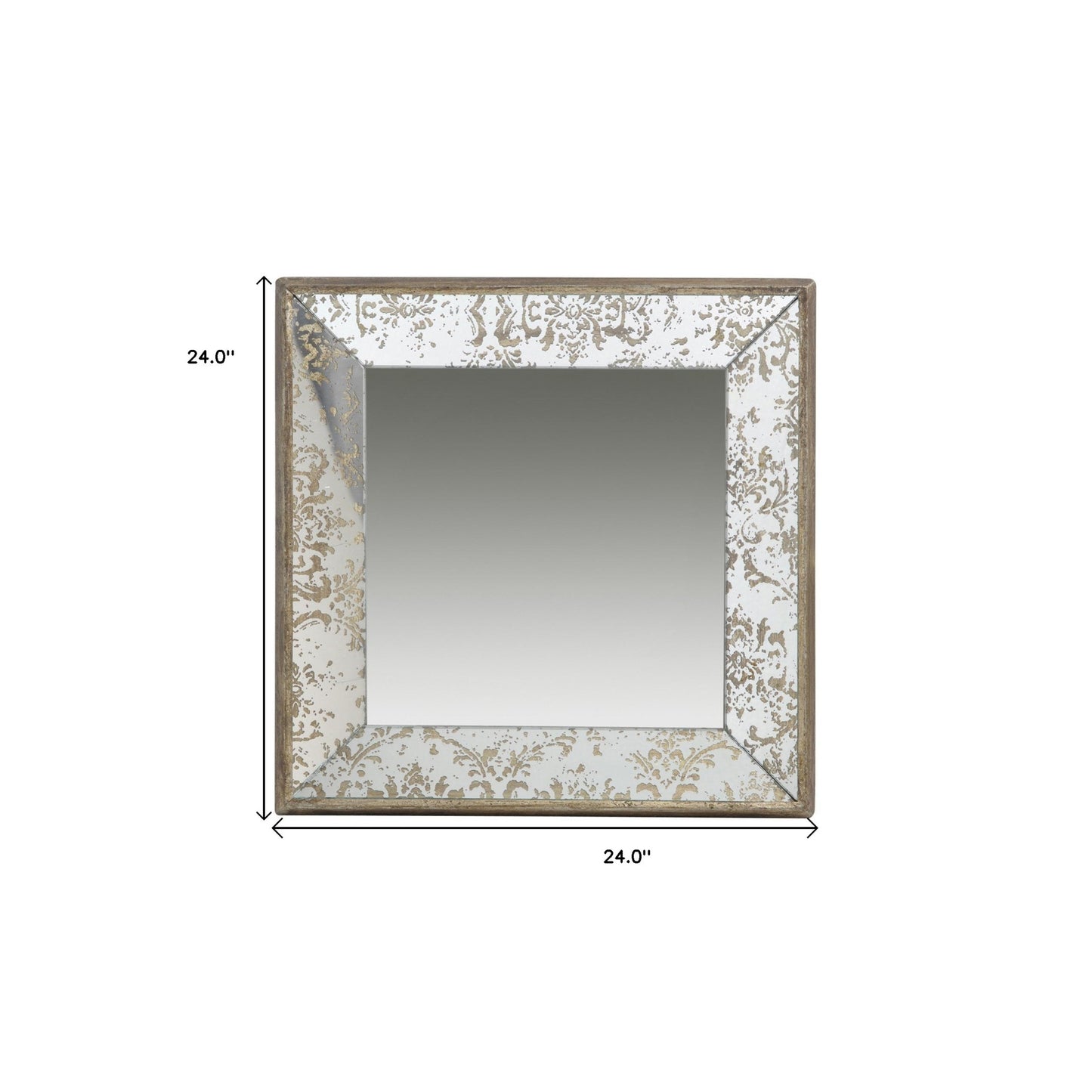 24" Square Vintage Style Wall Mounted Accent Mirror