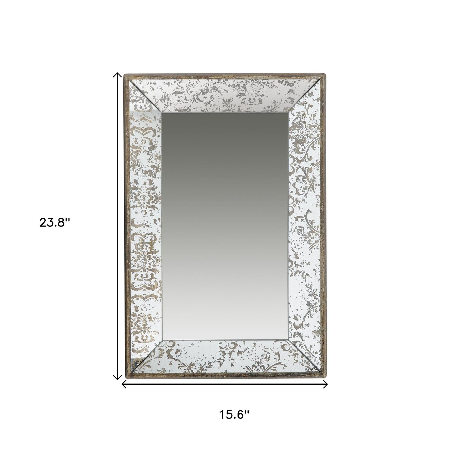 24" Silver Glass Framed Accent Mirror