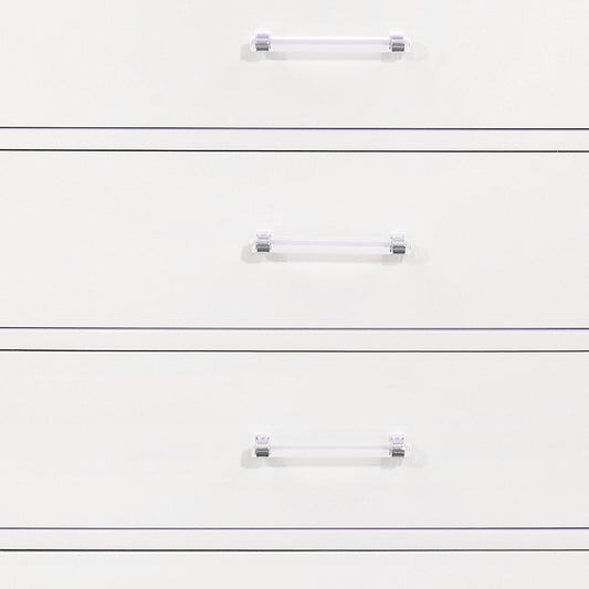 16" White Solid Wood Five Drawer Chest with LED Lighting