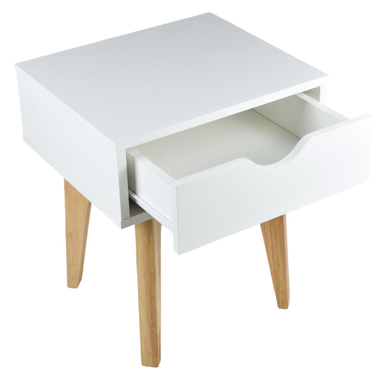 18" White One Drawer Nightstand