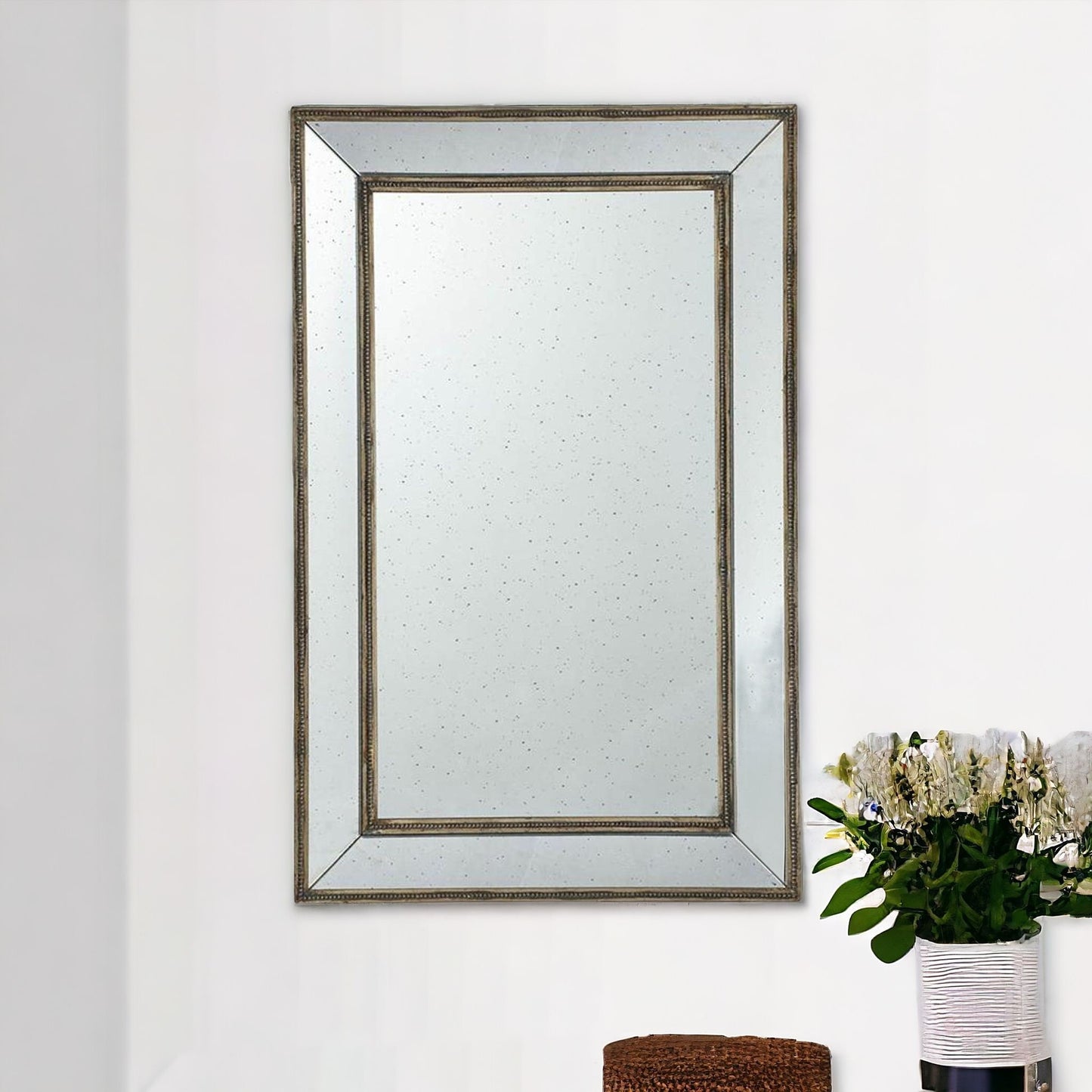 Silver Rectangle Accent Mirror