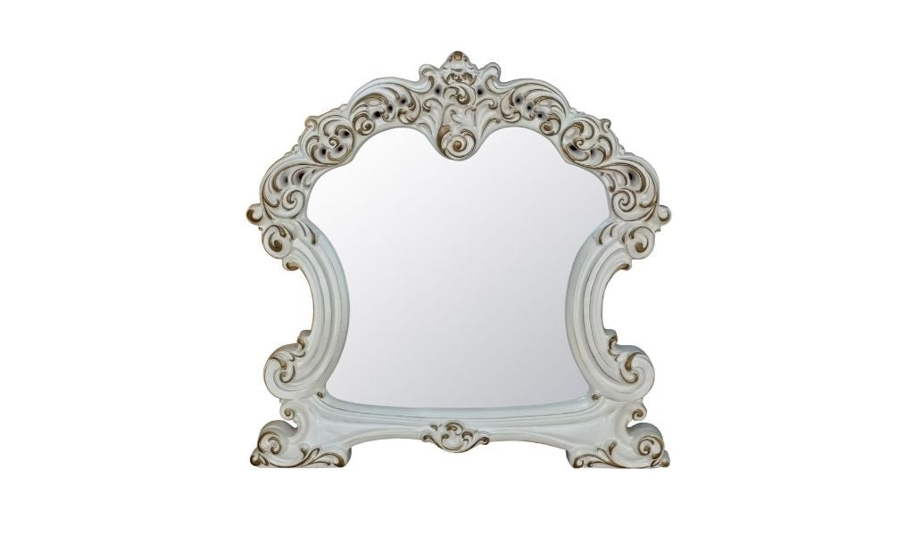 45" Antique Pearl Finish Irregular Dresser Mirror