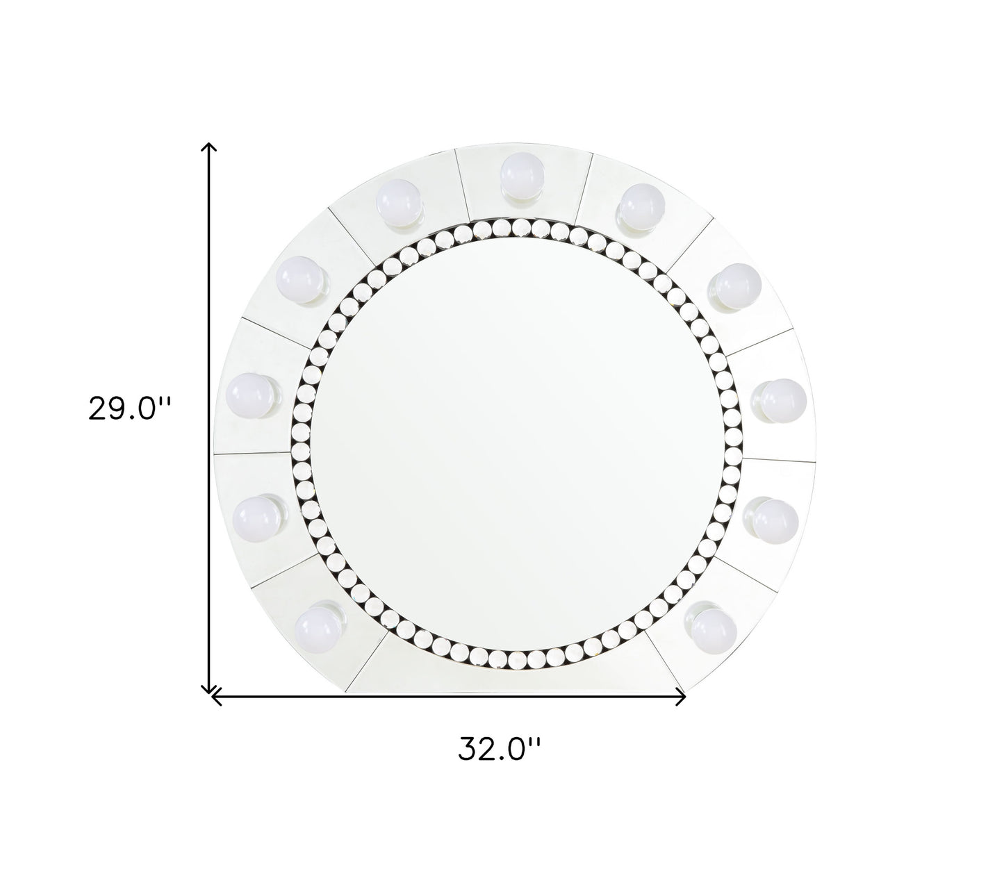 29" Lighted Round Accent Mirror