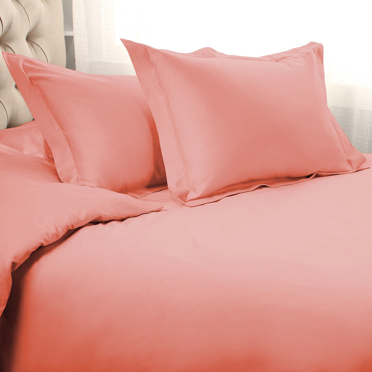 Dusty Rose Queen Cotton Blend 1500 Thread Count Washable Duvet Cover Set