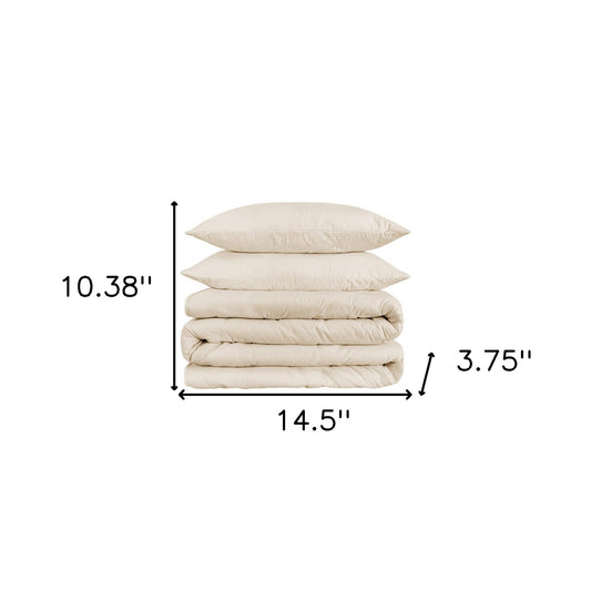 Ivory Queen Cotton Blend 1200 Thread Count Washable Duvet Cover Set