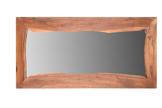 24" Brown Solid Wood Framed Accent Mirror