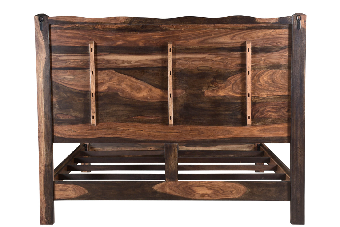 Live Edge Solid Wood King Dark Brown Bed