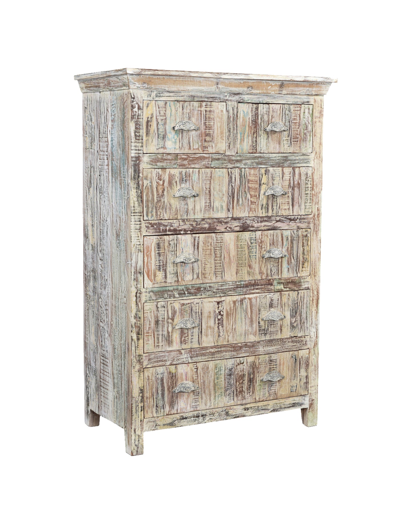 36" White Solid Wood Six Drawer Chest