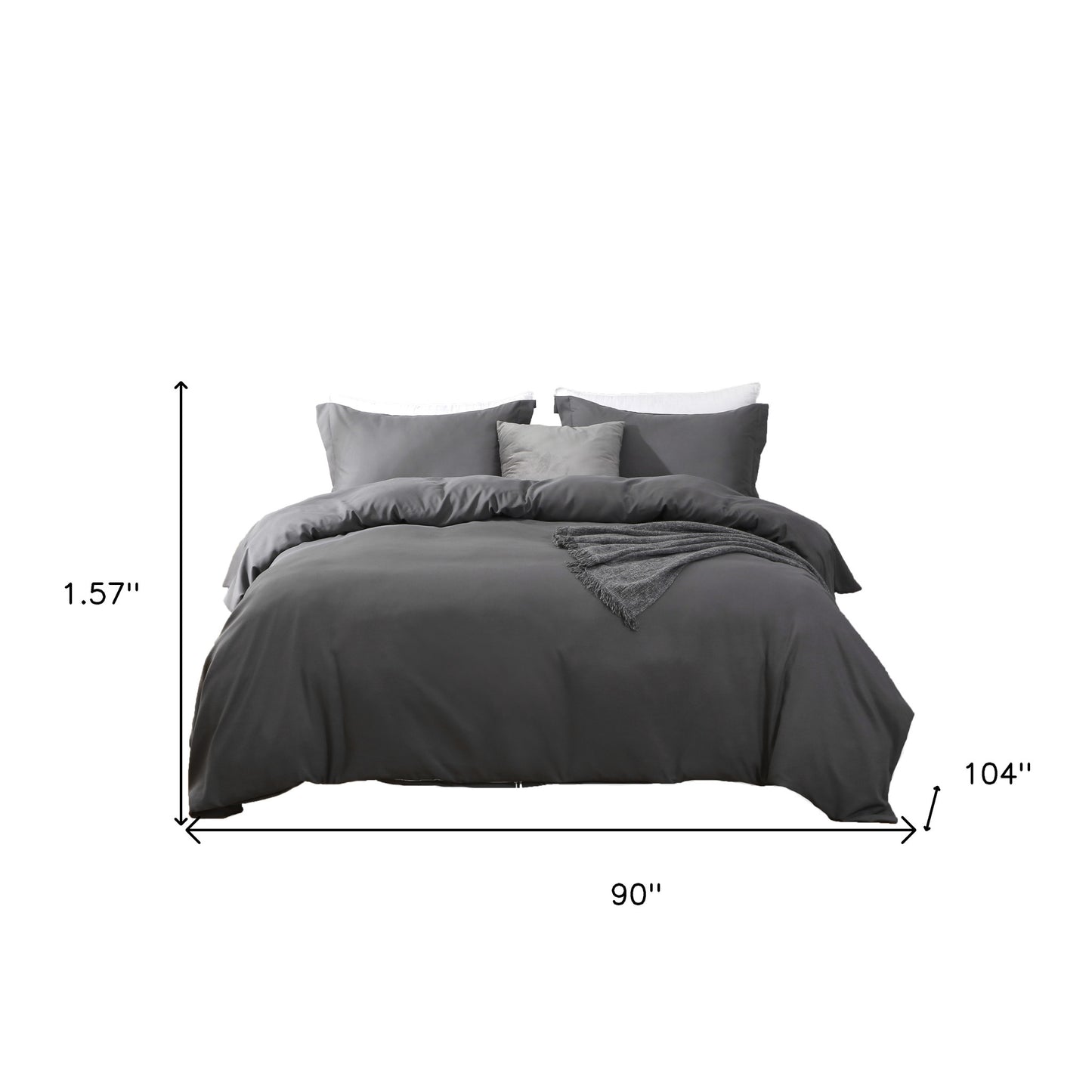 Dark Slate Gray King Microfiber 1400 Thread Count Washable Duvet Cover Set