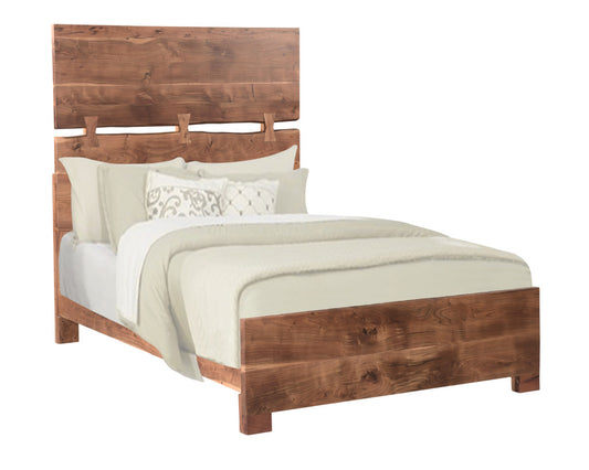 Live Edge Solid Wood Queen Brown Bed