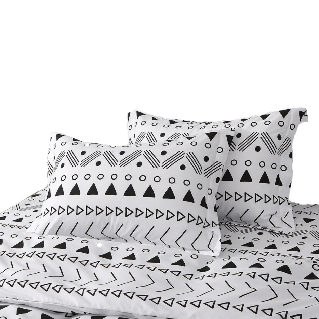 Black and White King Microfiber 1400 Thread Count Washable Duvet Cover Set