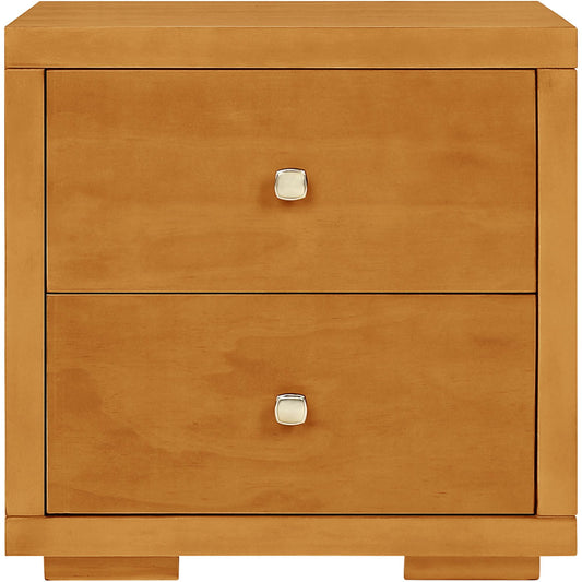 19" Oak Two Drawer Nightstand