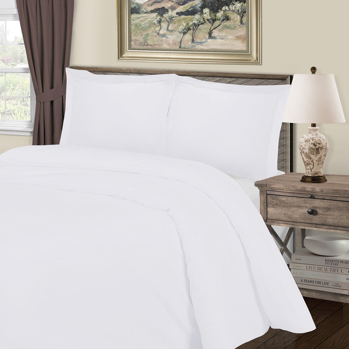 White Queen Cotton Blend 1000 Thread Count Washable Duvet Cover Set