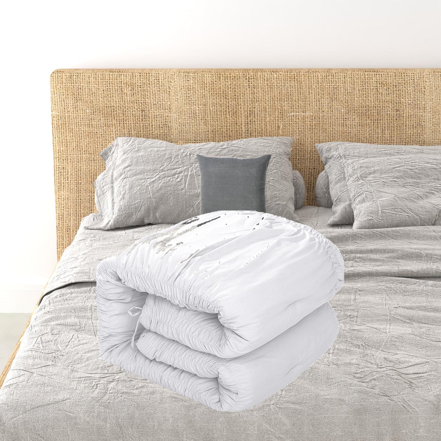 White Queen Polyester 180 Thread Count Washable Down Comforter Set