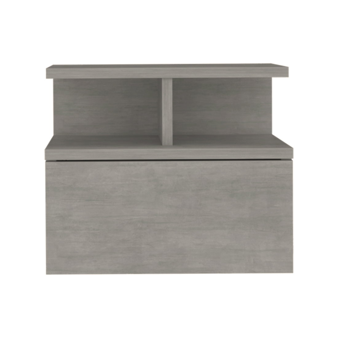 13" Gray One Drawer Faux Wood Floating Nightstand