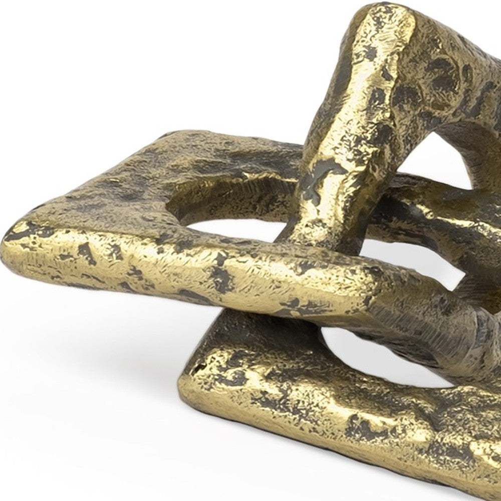Handcrafted Rustic Gold Large Abstract Sculpture