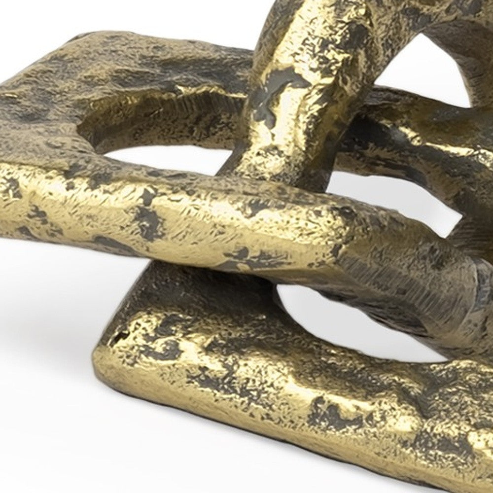 Handcrafted Rustic Gold Large Abstract Sculpture