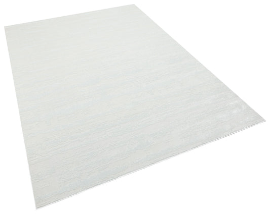 10' White Abstract Washable Non Skid Area Rug