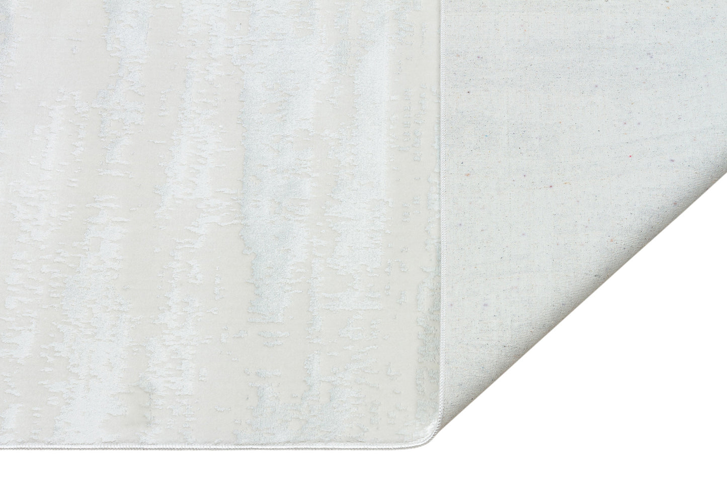 10' White Abstract Washable Non Skid Area Rug