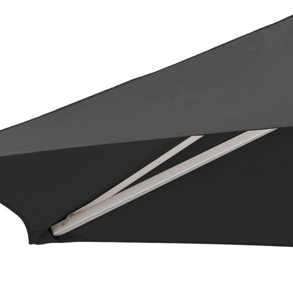 9' Black Polyester Round Market Patio Umbrella