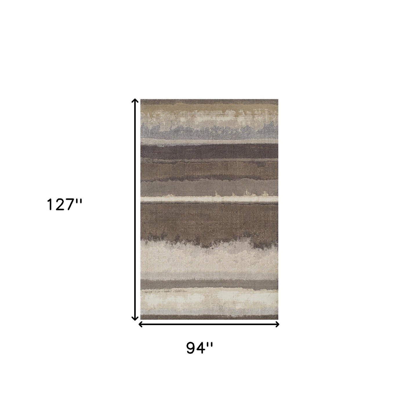 8' x 11' Brown and Ivory Abstract Area Rug