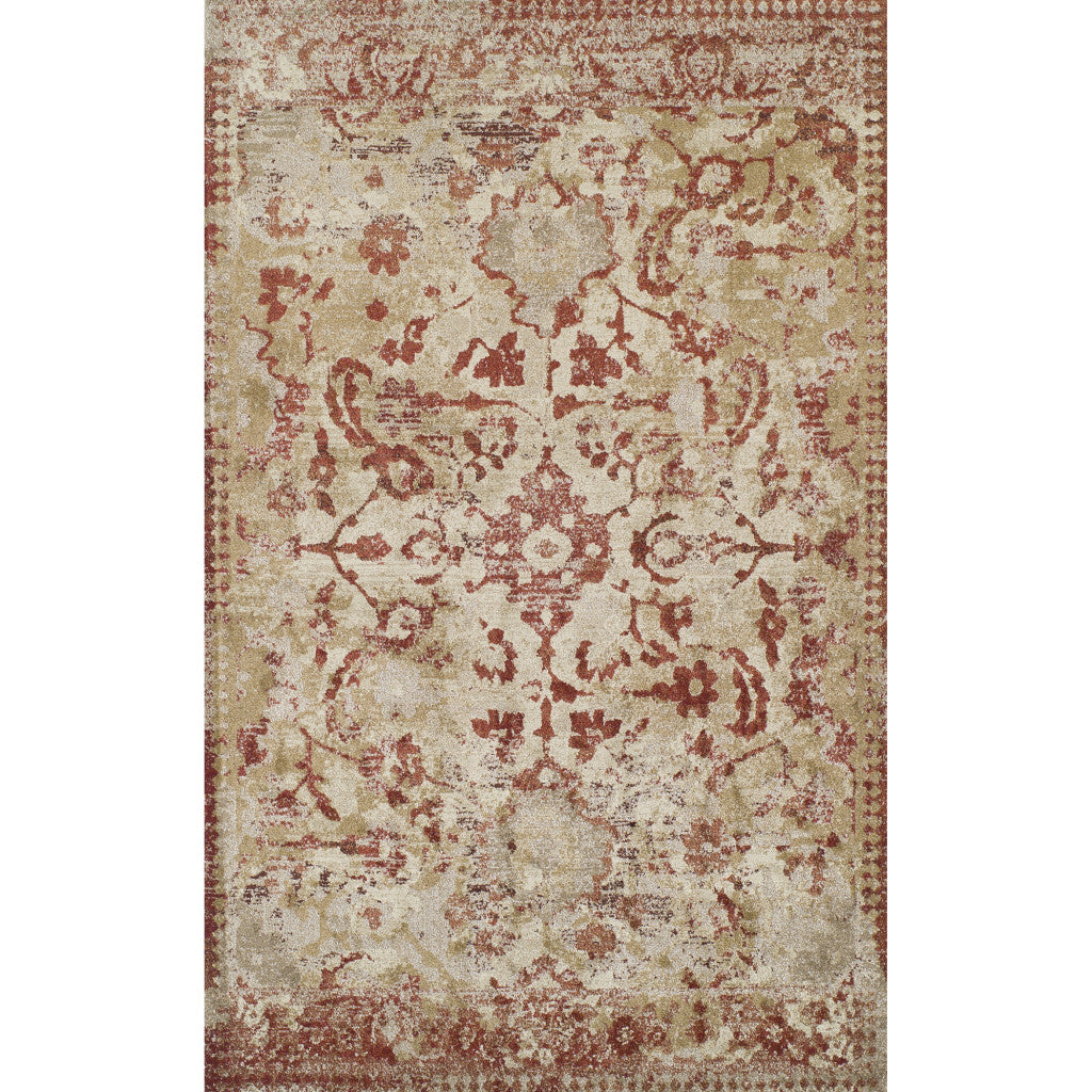 10' x 13' Red and Beige Oriental Area Rug