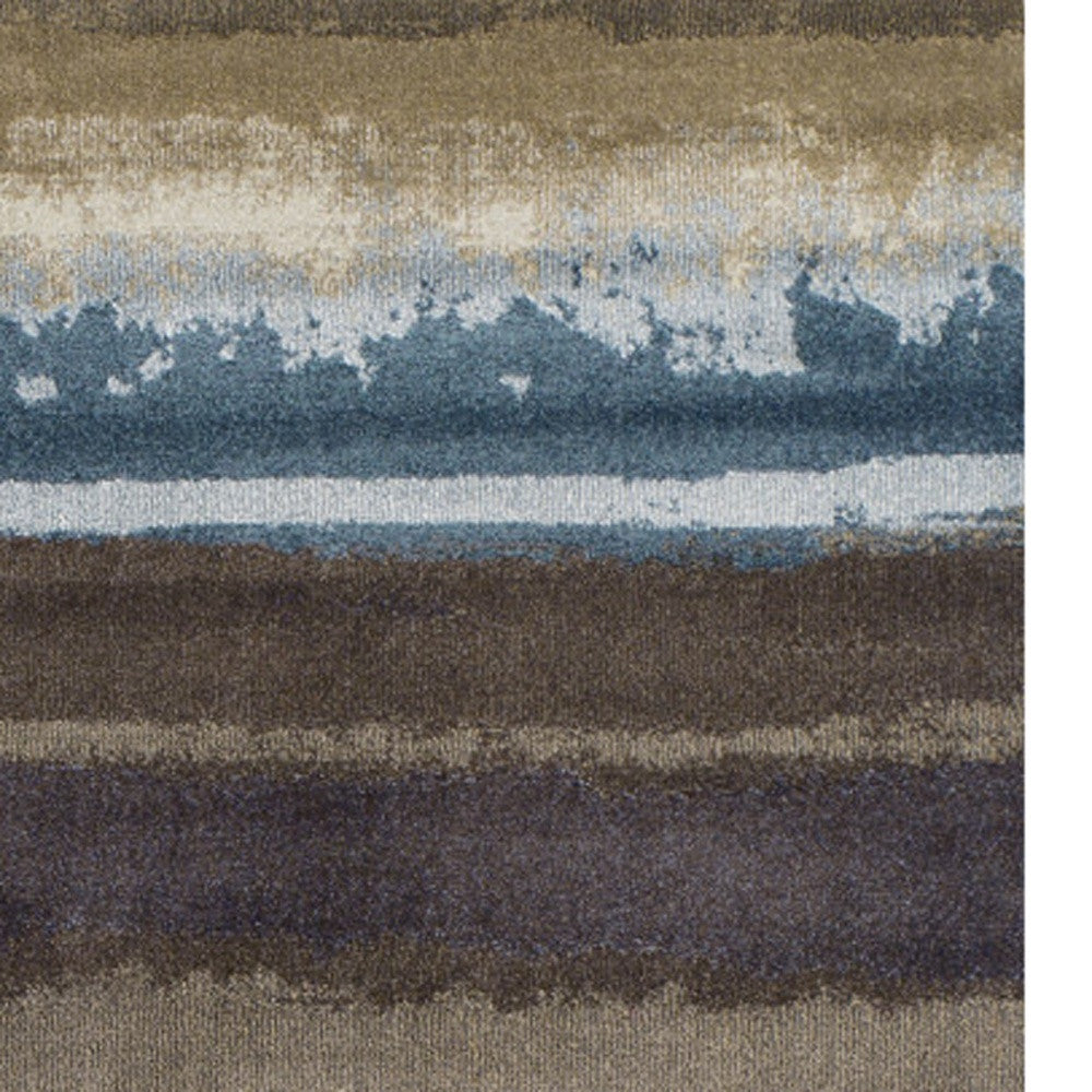 5' x 8' Beige and Brown Abstract Area Rug