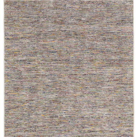 12' Gray and Yellow Wool Hand Loomed Runner Rug