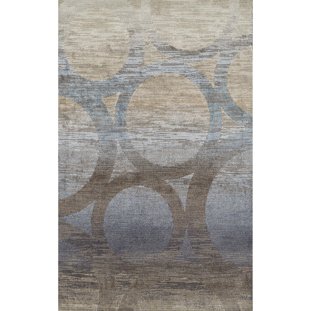 3' X 5' Brown and Beige Abstract Area Rug