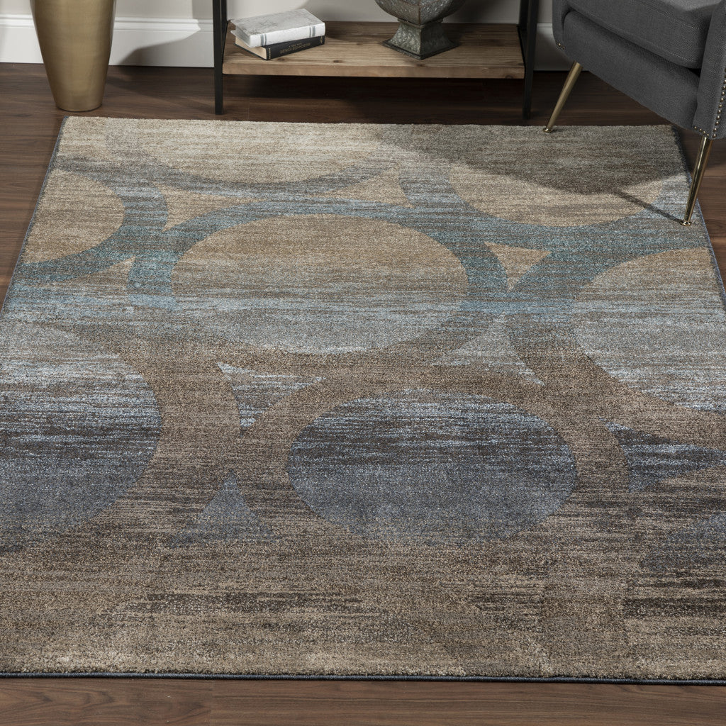 3' X 5' Brown and Beige Abstract Area Rug