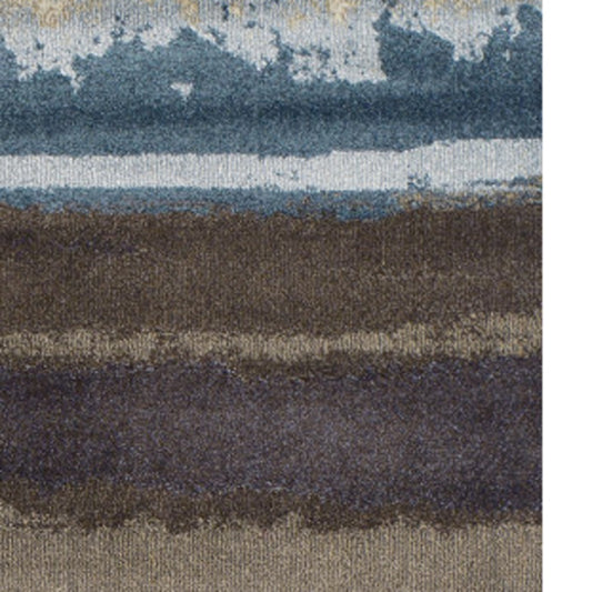 10' x 13' Beige and Brown Abstract Area Rug