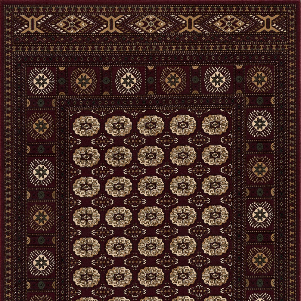 10' x 13' Red Oriental Washable Non Skid Area Rug