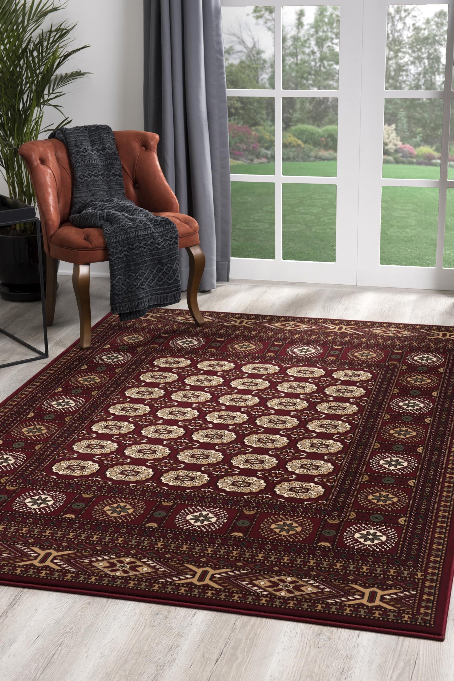 10' x 13' Red Oriental Washable Non Skid Area Rug