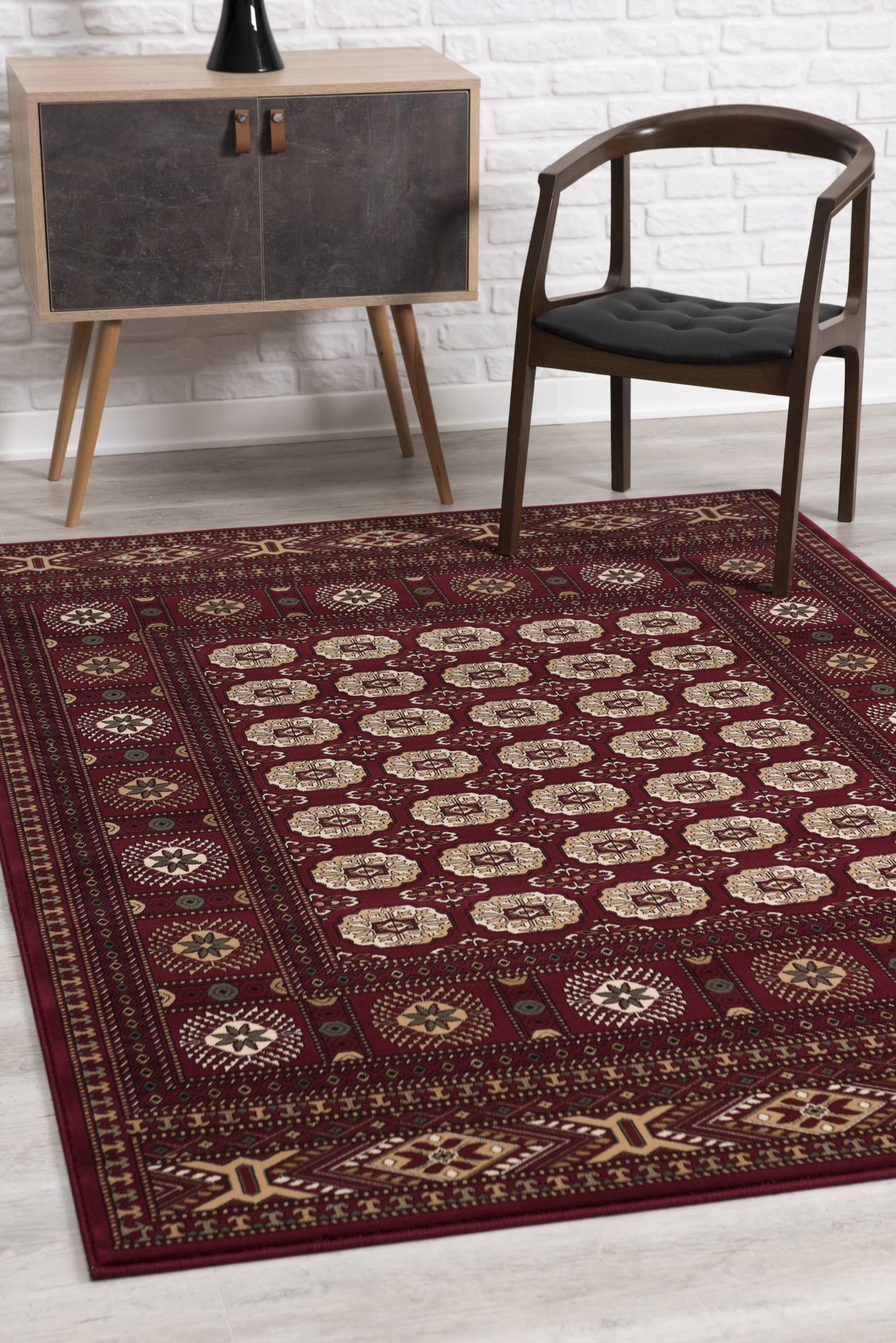 10' x 13' Red Oriental Washable Non Skid Area Rug