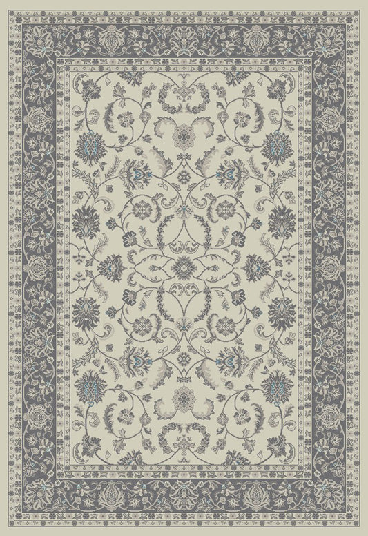 5' x 8' Ivory and Gray Oriental Area Rug