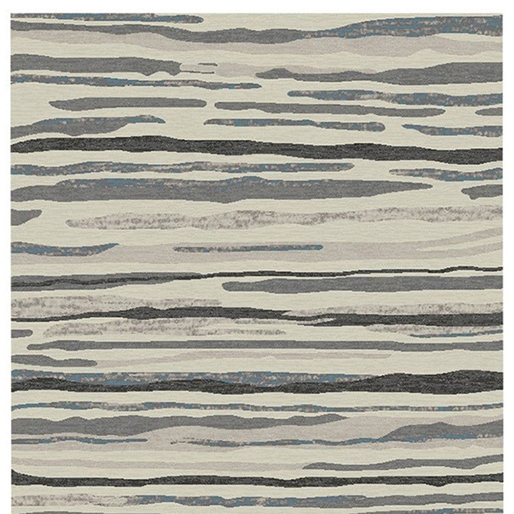 5' x 8' Beige and Gray Abstract Area Rug