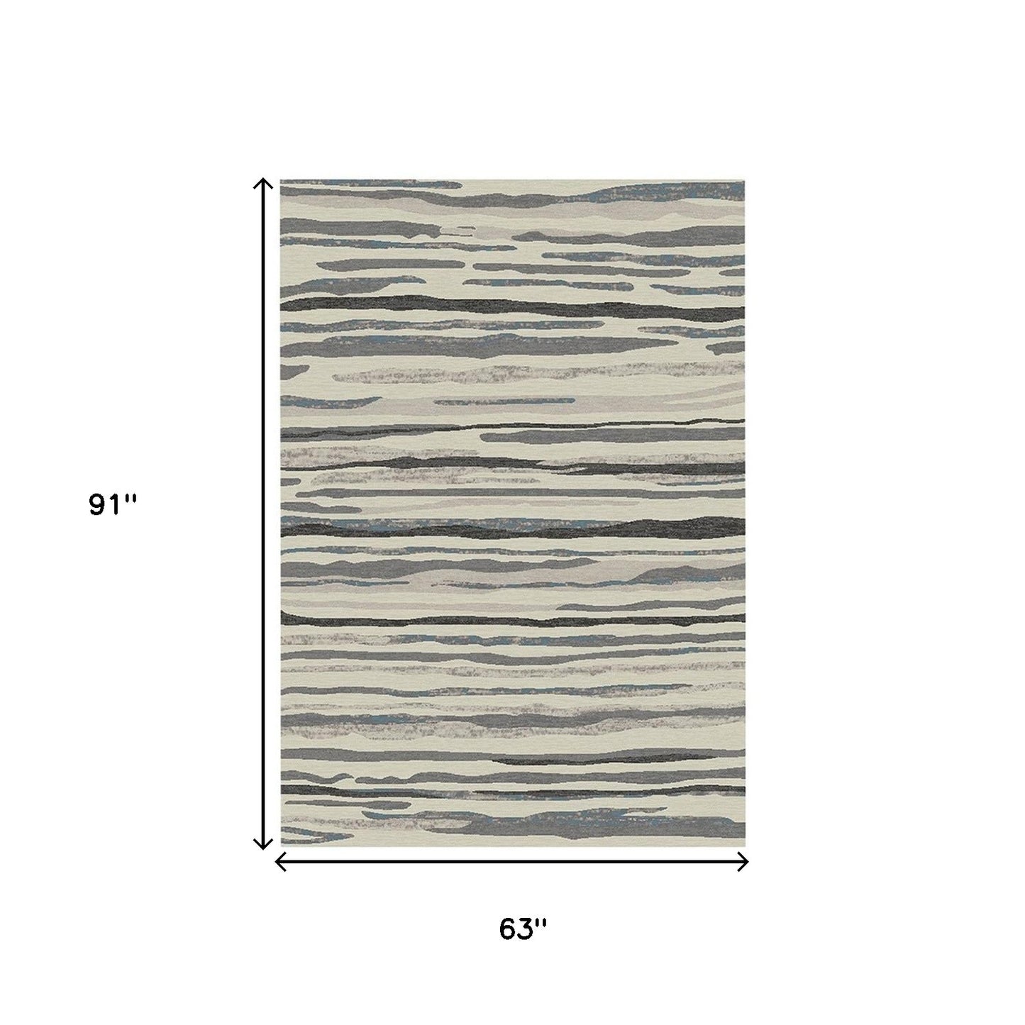 5' x 8' Beige and Gray Abstract Area Rug