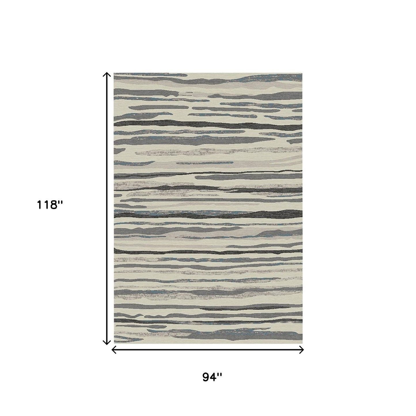 8' x 10' Beige and Gray Abstract Area Rug