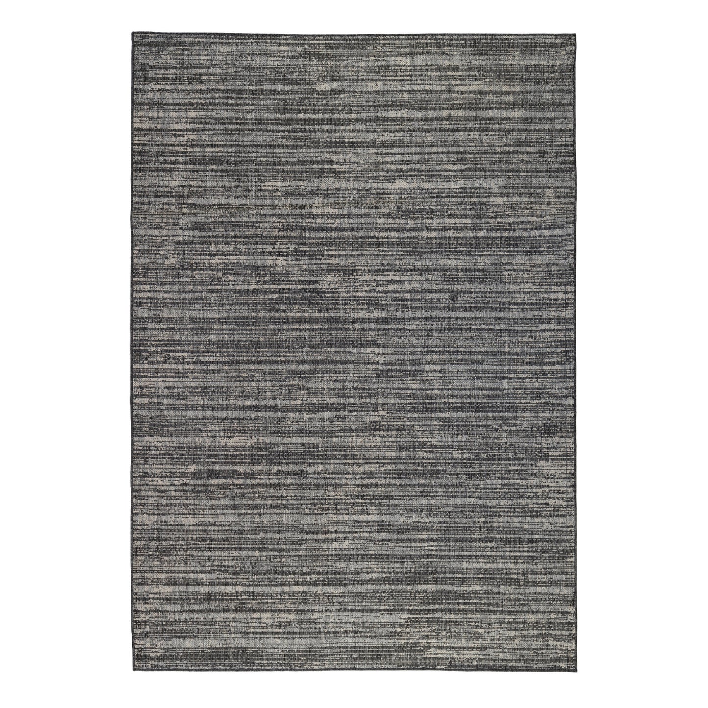 6' x 9' Brown and Ivory Striped Stain Resistant Indoor Outdoor Area Rug