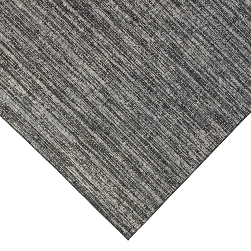 6' x 9' Brown and Ivory Striped Stain Resistant Indoor Outdoor Area Rug