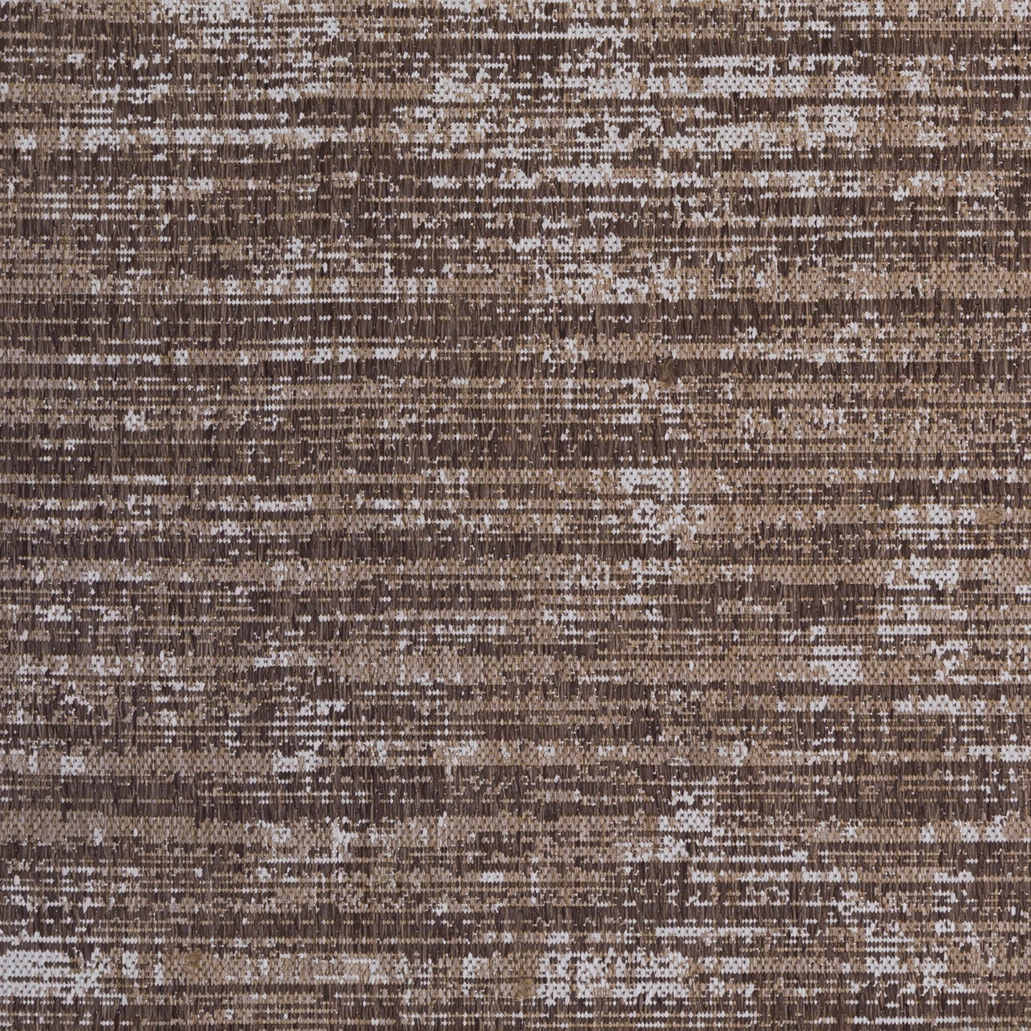 6' x 9' Brown and Ivory Striped Stain Resistant Indoor Outdoor Area Rug