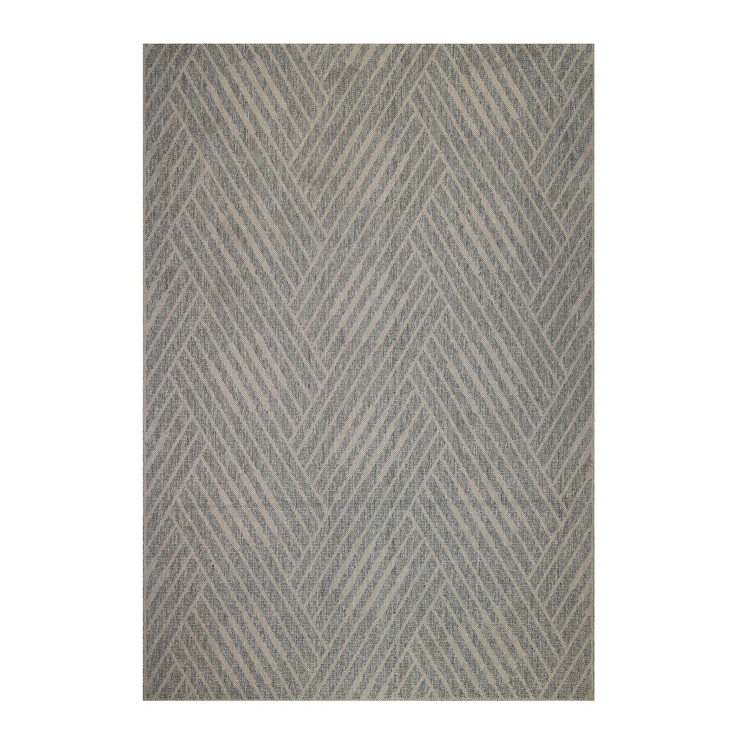 8' x 10' Gray Geometric Stain Resistant Indoor Outdoor Area Rug